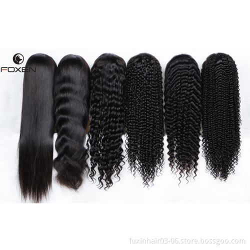 Wholesale 100% Raw Indian Cuticle Aligned Hair 130%  Pre Pluck 13x4 Transparent Frontal Swiss Lace Front Wig for Black Women